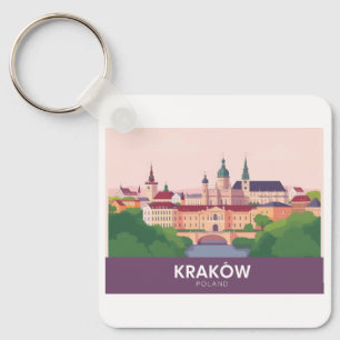 Krakau Polen Pastell Reise – Wawel-Schloss Schlüsselanhänger