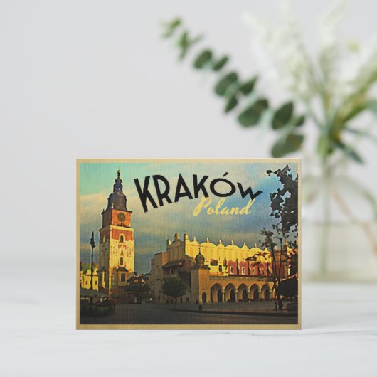 Krakau Polen Postkarte (Stehend Vorderseite)