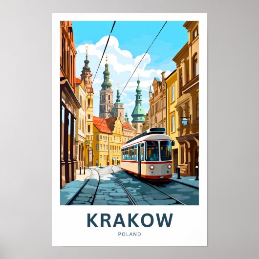 Krakau Polen Reisedrucke Poster (Vorne)