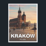 Krakau Polen Reisen Postkarte<br><div class="desc">Krakau, eine der historischsten und malerischsten Städte Polens, ist ein Kulturdenkmal mit mittelalterlichem Charme, lebendigen Traditionen und atemberaubender Architektur. Die Altstadt von Krakau, einst die königliche Hauptstadt Polens, ist ein UNESCO-Weltkulturerbe. Hier finden Sie Rynek Główny, den größten mittelalterlichen Marktplatz Europas. Der Platz ist Zuhause zur Sukiennice (Tuchhalle), wo Händler seit...</div>