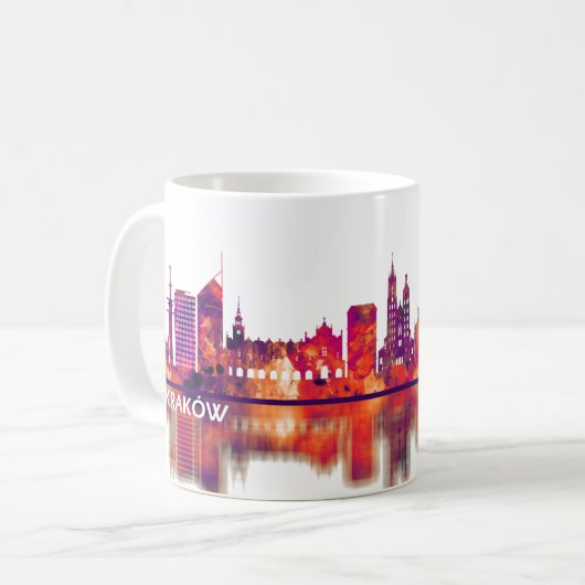 Krakau Polen Skyline Kaffeetasse (Vorderseite Links)