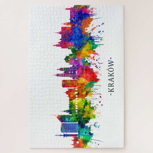Krakau Polen Skyline Puzzle (Vertikal)