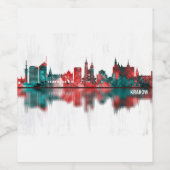 Krakau Polen Skyline Weinetikett (Einzelnes Label)