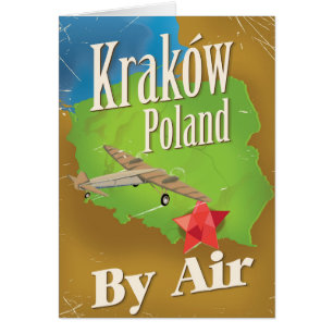 Krakau Polen Vintage-Flugreiseplakat