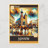 Krakau, Polen | Vintage Malerei Postkarte (Vorderseite)