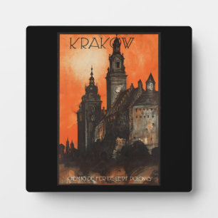 Krakau Polen - Vintage polnisches Reiseplakat Fotoplatte
