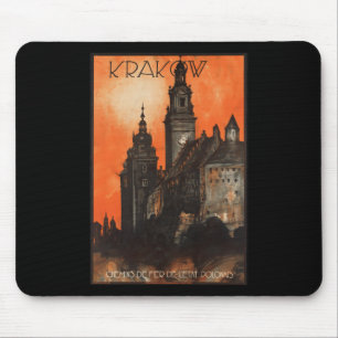Krakau Polen - Vintage polnisches Reiseplakat Mousepad