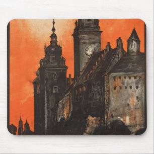 Krakau Polen - Vintage polnisches Reiseplakat Mousepad