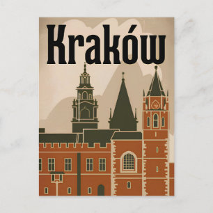 Krakau Polen vintage Postkarte