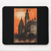 Krakau Polen - Vintages Polnisches Reiseplakat Mousepad (Vorne)