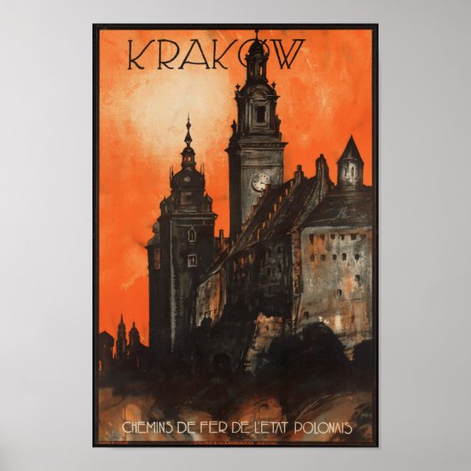 Krakau Polen - Vintages Polnisches Reiseplakat Poster (Vorne)
