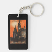 Krakau Polen - Vintages Polnisches Reiseplakat Schlüsselanhänger (Rückseite)