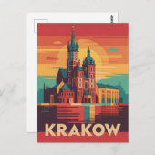 Krakau Vintag Postkarte (Vorne/Hinten)