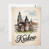 Krakau Vintag Postkarte (Vorne/Hinten)