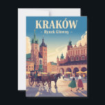 Krakauer Altmarkt Vintag Postkarte<br><div class="desc">Erleben Sie den historischen Charme des alten Marktplatzes Krakau mit dieser Vintagen Postkarte. Das Design besticht durch die pulsierende Marktszene,  die von mittelalterlicher Architektur,  farbenfrohen Ständen und der ikonischen Tuchhalle umgeben ist und das pulsierende Herz des polnischen Kulturerbes abbildet. Ideal für Reisende,  Geschichtsliebhaber und Sammler von klassischen europäischen Städtchen.</div>