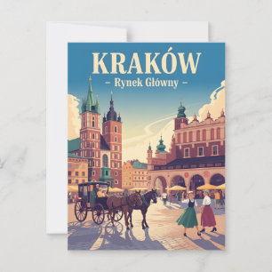 Krakauer Altmarkt Vintag Postkarte