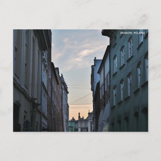 Krakauer Altstadt mit Stadttext Postkarte (Vorderseite)