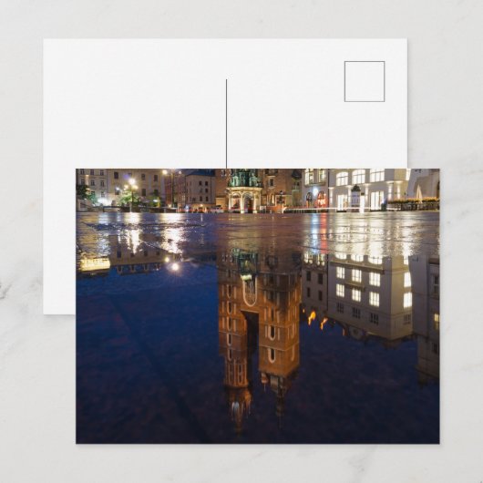 Krakauer Basilika Reflektion Polen Postkarte (Vorne/Hinten)