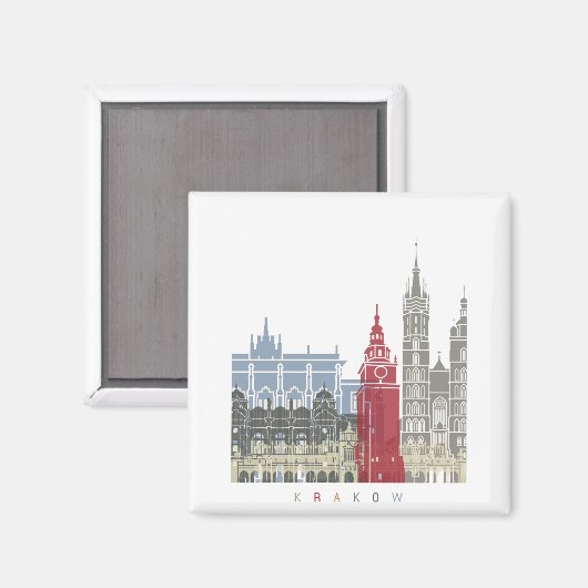 Krakauer Skyline-Plakat Magnet (Vorderseite/Rückseite)