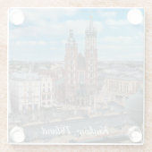 Krakauer Stadtzentrum von oben in Polen Glasuntersetzer (Rückseite)