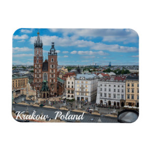 Krakauer Stadtzentrum von oben in Polen Magnet
