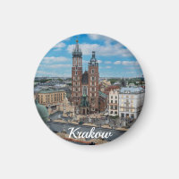 Krakauer Stadtzentrum von oben in Polen