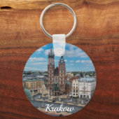 Krakauer Stadtzentrum von oben in Polen Schlüsselanhänger (Rückseite)