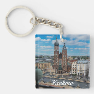 Krakauer Stadtzentrum von oben in Polen Schlüsselanhänger