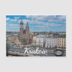 Krakauer Stadtzentrum von oben in Polen Seidenpapier
