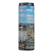 Krakauer Stadtzentrum von oben in Polen Thermosbecher (Rückseite)