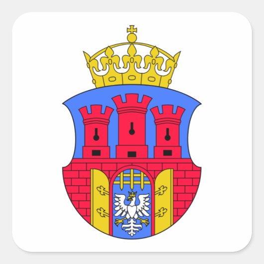Krakauer Wappen Quadratischer Aufkleber (Vorderseite)