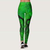 Krake 10 auf Grün - Leggings (Rückseite)