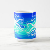 Krake 6 auf blauem Grün, Seward - 15 Unze. Tasse (Mittel)