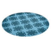 Krake auf blauem Muster Schneidebrett (Ecke)