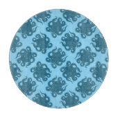 Krake auf blauem Muster Schneidebrett (Vorderseite)