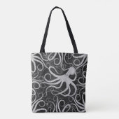 Krake auf dunkelgrauem - Taschen-Tasche Tasche (Rückseite)