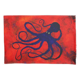 Krake auf Rot - Set Standardkissenbezüge Kissenbezug