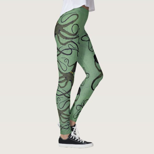 Krake auf Salbei - Leggings (Rechts)