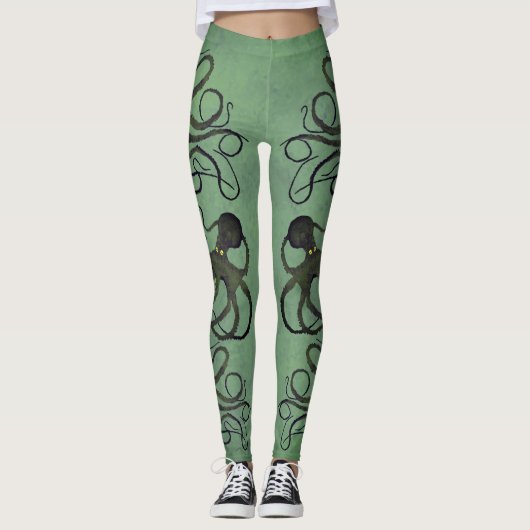 Krake auf Salbei - Leggings (Vorderseite)