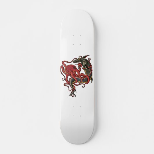 Krake, die einen Haifisch kämpft Skateboard (Vorne)