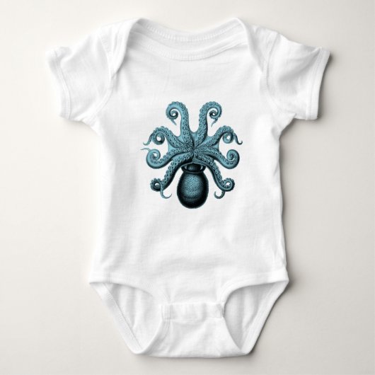 Krake in aquamarinem baby strampler (Vorderseite)