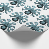Krake in aquamarinem geschenkpapier (Ecke)