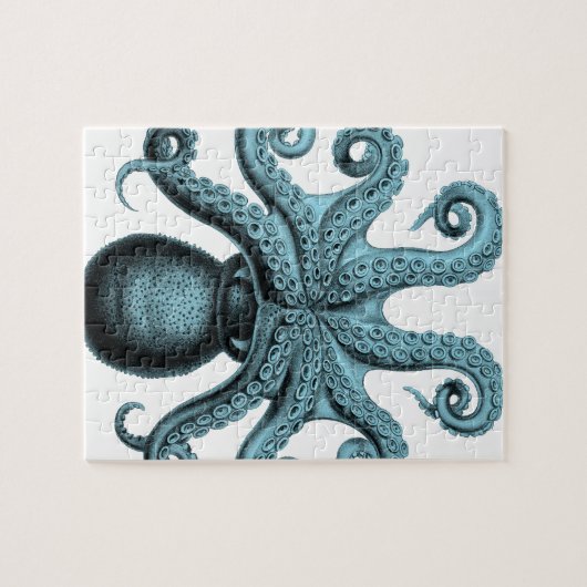 Krake in aquamarinem puzzle (Horizontal)