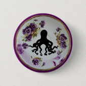 Krake in einem TeacupSaucer ~ Button (Vorderseite)