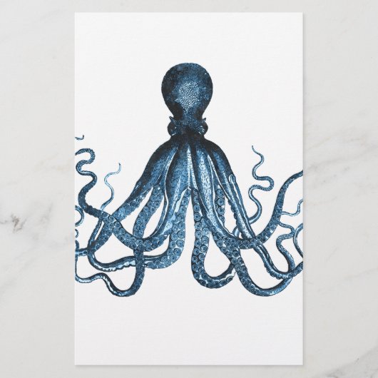 Krake kraken Seeküstenozeanstrandblau Briefpapier (Vorderseite)