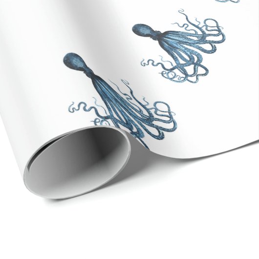 Krake kraken Seeküstenozeanstrandblau Geschenkpapier (Rolleneckpunkt)