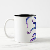 Krake mit einem Essiggurkenglas Zweifarbige Tasse (Links)