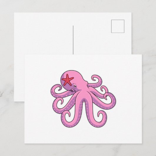 Krake Postkarte (Vorne/Hinten)