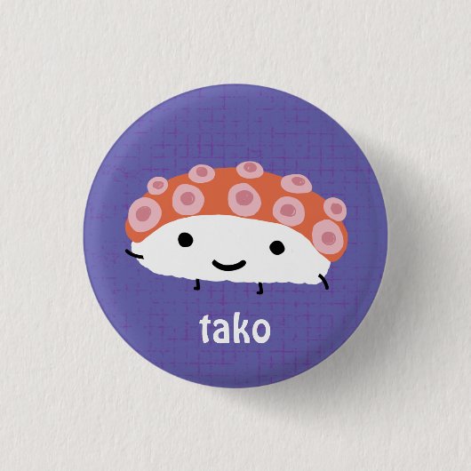 Krake Sushi (Tako) Button (Vorderseite)