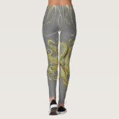 Krake, Tintenfisch-Illustration, Vintag Leggings (Rückseite)